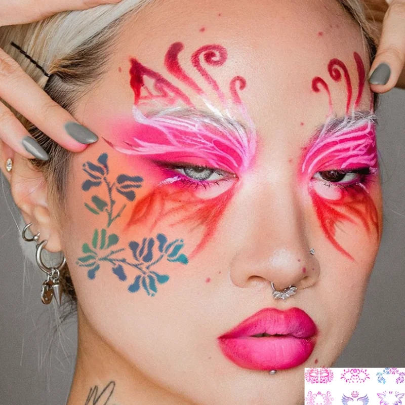 

Facial Art Painting Tattoo Stencil DIY Hand Drawn Spray Paint Eyebrow Eye Makeup Template Boy Art Decals Decoras Graffiti Tools