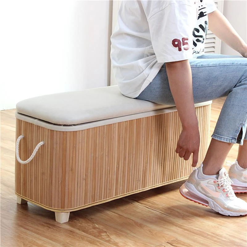 Storage Stool Storage  Sitting Storage Box Shoes Sofa  Solid Wood Bench Bed End Door Shoe Changing Stool