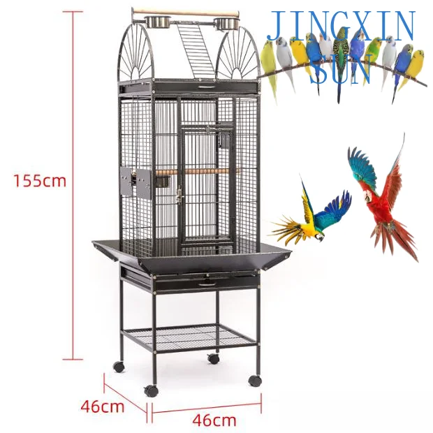 Breathable Triangle Double Stack Pigeon Nest Boxes Breeding Bird Cages Big Large Metal Birdhouse With Wheels and Standing Pole