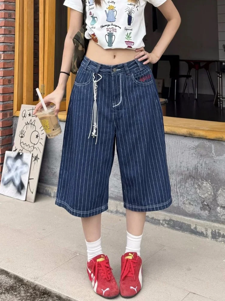 

Harajuku Y2k женские светло-голубые джинсы-карго длиной до икры мешковатые джинсовые брюки японского размера 2000-х годов джинсовые брюки винтажная одежда