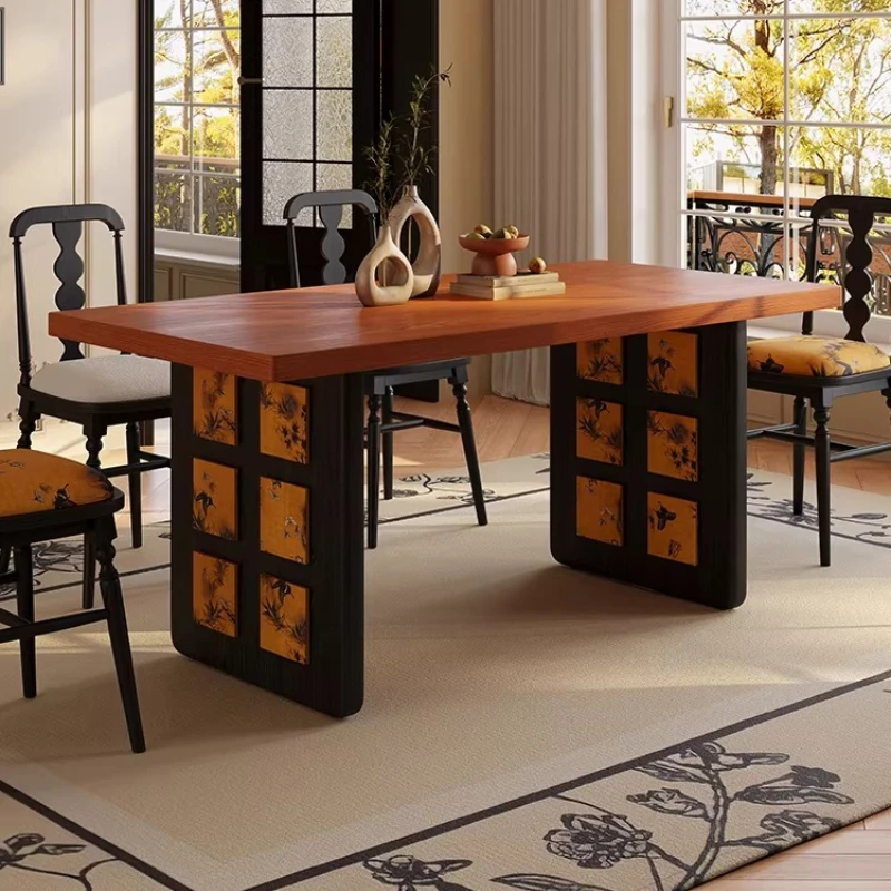 

Обеденный стол на 6 персон, коричневый, роскошный, уникальный, деревянный, в скандинавском стиле, для гостиной, кабинета, Tavoli Da Pranzo, мебель для дома