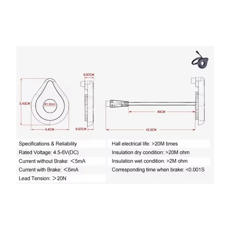 For OUXI V20 E-BIKE Compatible IMAGE Pedal Assist Sensor With Waterproof Connector Install Cable Magnet Assistance Sensor