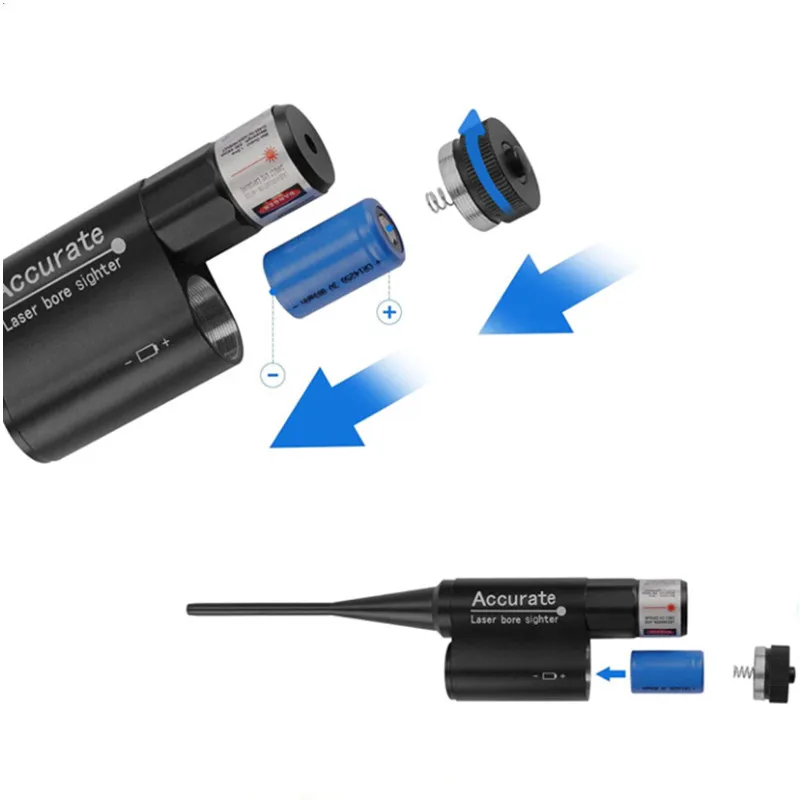 Universal Red Laser Boresighter .177 .22 to .78 Caliber Laser Collimator Laser Pointer Rifle Glock Laser Sight with Battery