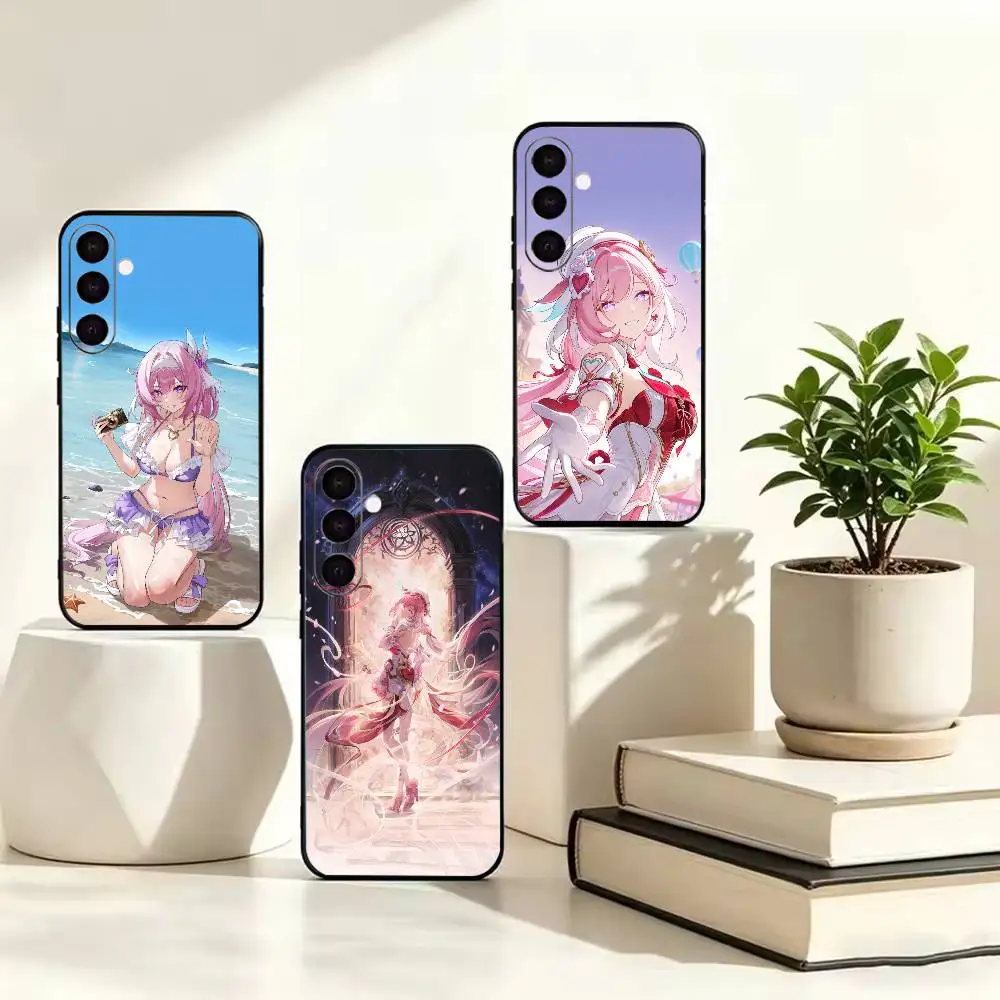 Game H-Honkai Impact 3rd Elysia  Anti-drop Black Soft Silicone Case For Samsung Galaxy A73 A72 A71 A53 A52 A51