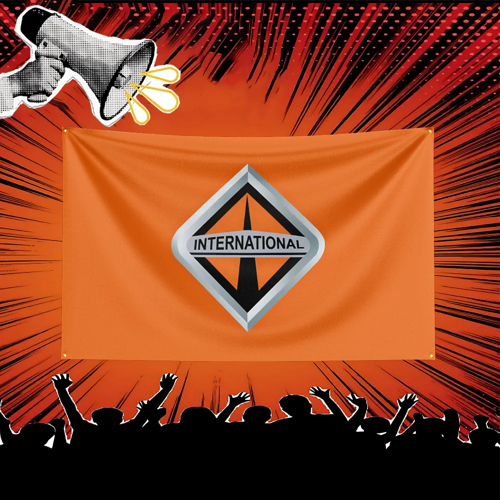 International truck Car Flag 3x5 FT Polyester Banner For Garage Wall Decor Auto Show Decoration Fan Gift