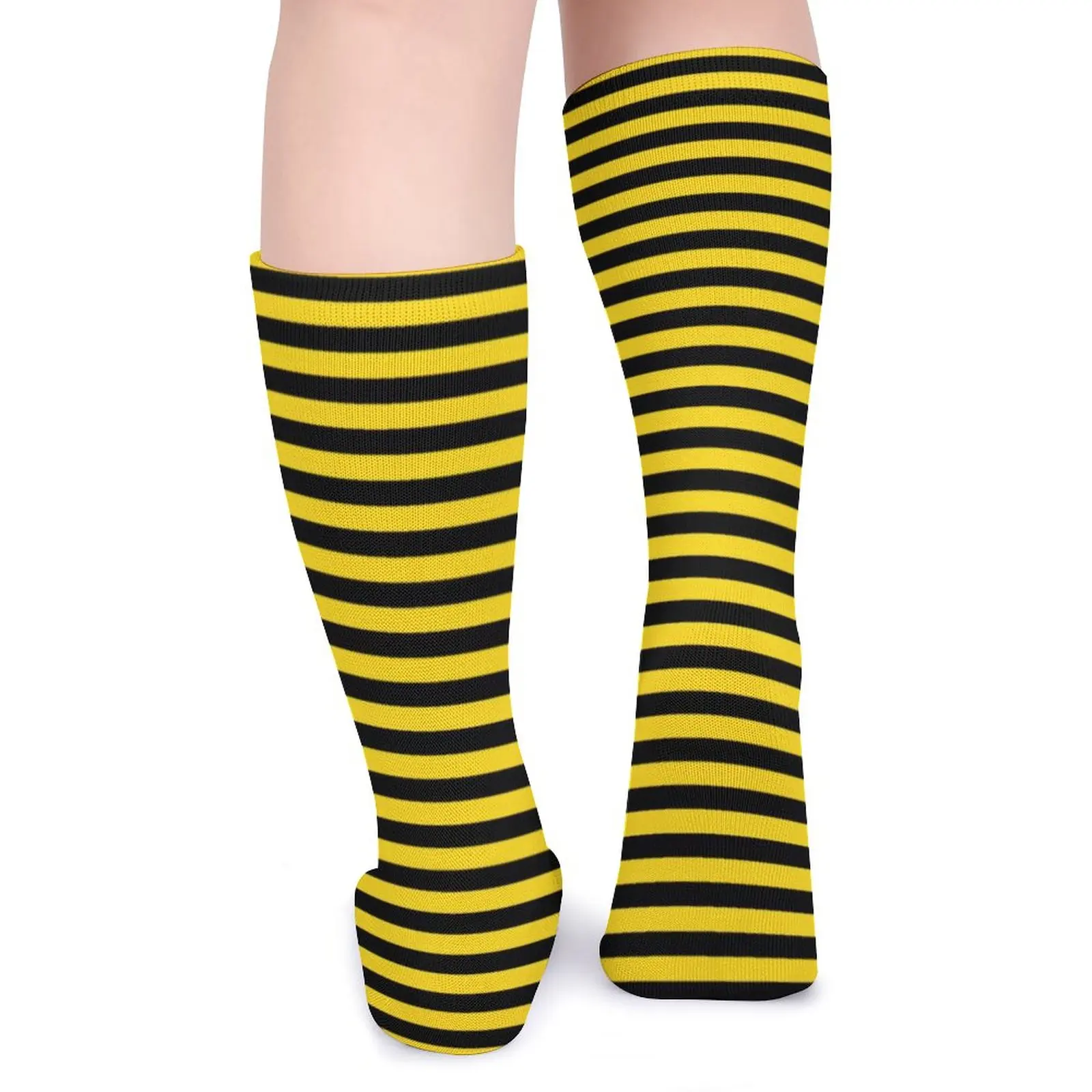 Bumble Bees Socks Yellow And Black Stripes Gothic Stockings Female High Quality Climbing Socks Winter Design Anti Slip Socks