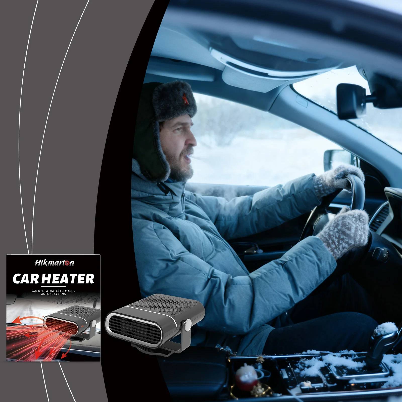 Winter Rapid Heating Car Heater Efficient Defrosting Demisting Car Interiors Multi-Functional Portable Heater for Ice Removal
