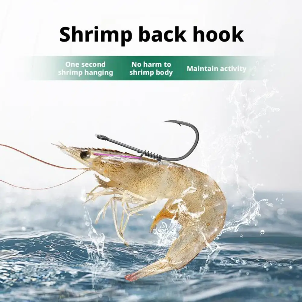 Shrimp Back Hook Live Shrimp Body Hook With Spring Hanging Live Shrimp Suitable For Rock Fishing Sea Fishing Perch Grouper S4H6