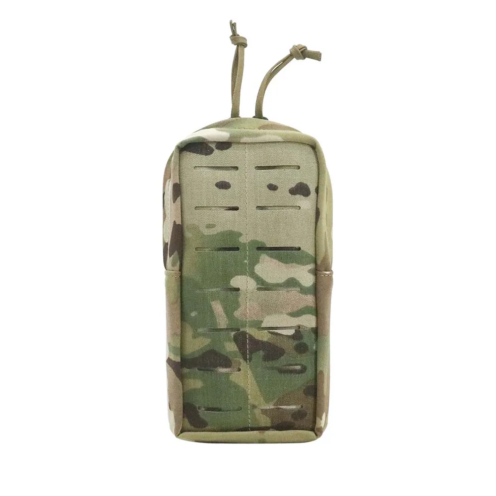 Tactical Waist Molle Vertical Utility Pouch Elastic Storage Bag Sundry Bag for S&S Vest