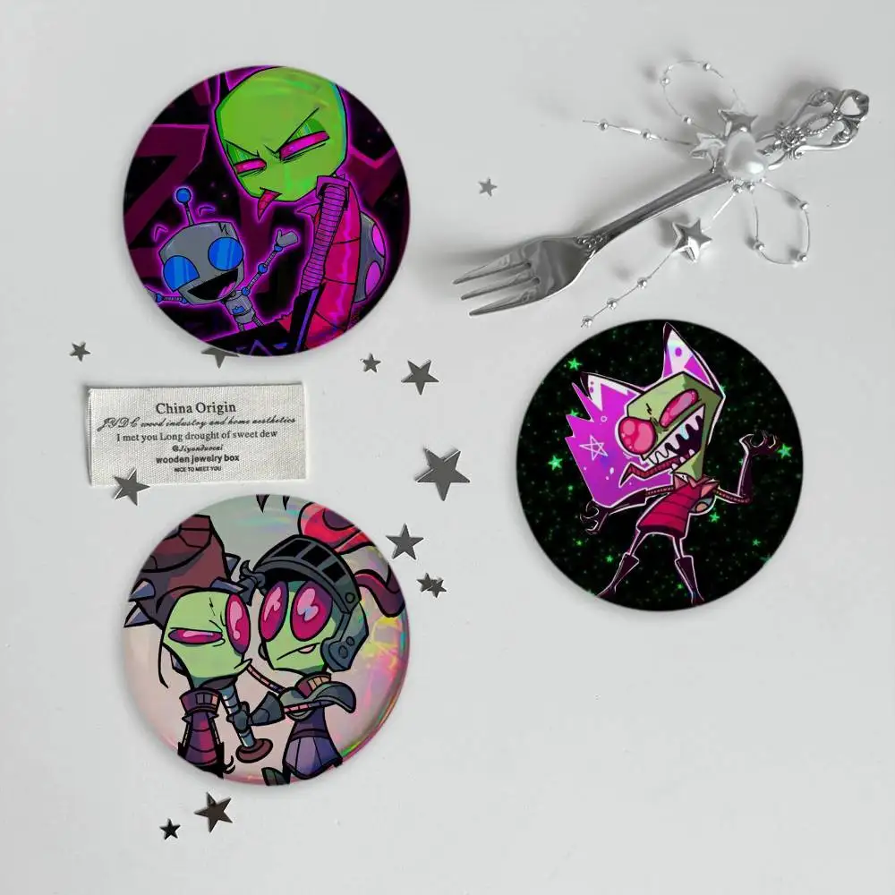 Madness-s Invader Zim Gir-ES Brooches Cartoon Badge Pins Backpack Hat Accessories Friend Gift