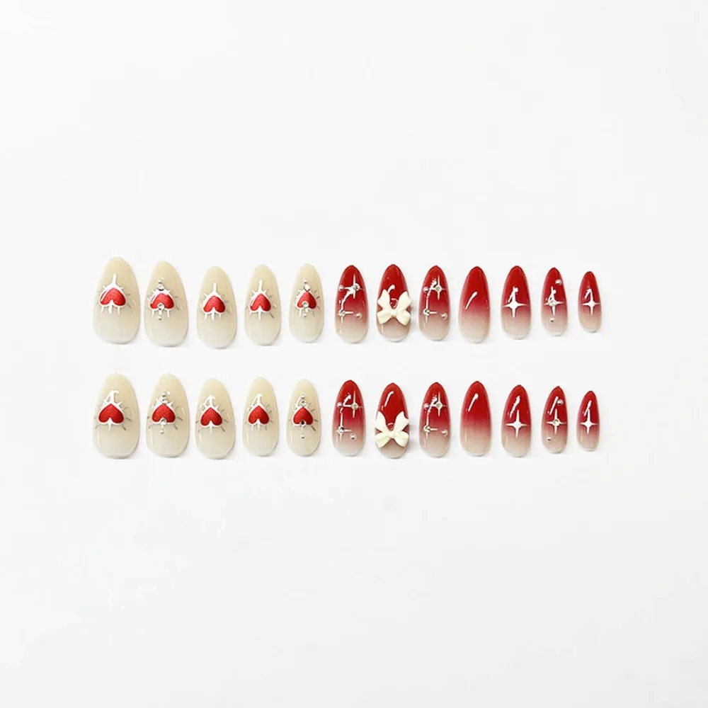 Moda dia dos namorados unhas falsas francesas wearable manicure cobertura completa imprensa em unhas dicas de unhas feminino