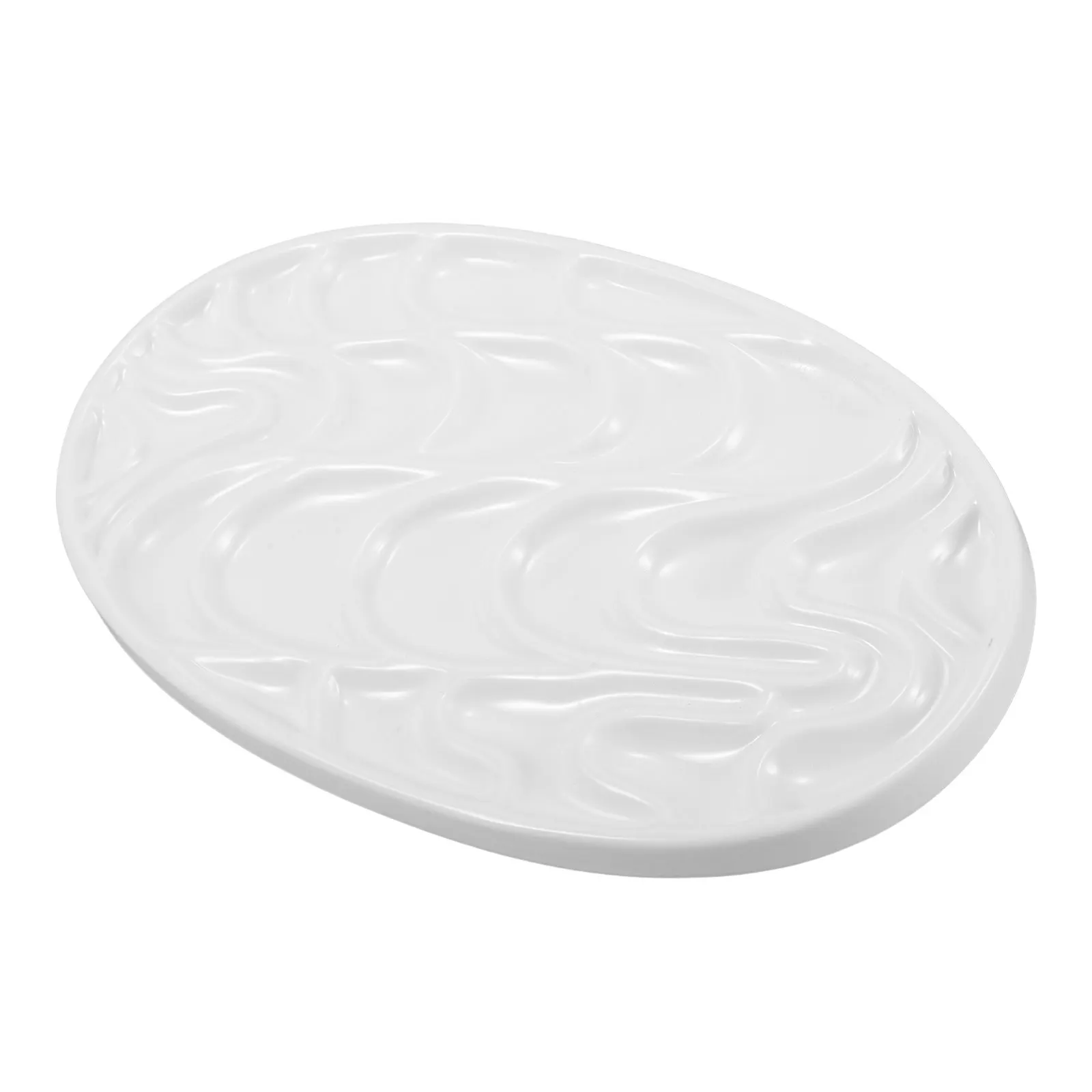 Ceramic Watercolor Palette Empty Portable Wave Pattern Mixing Colors Palette for Artists Painting Supplies Paint Tray