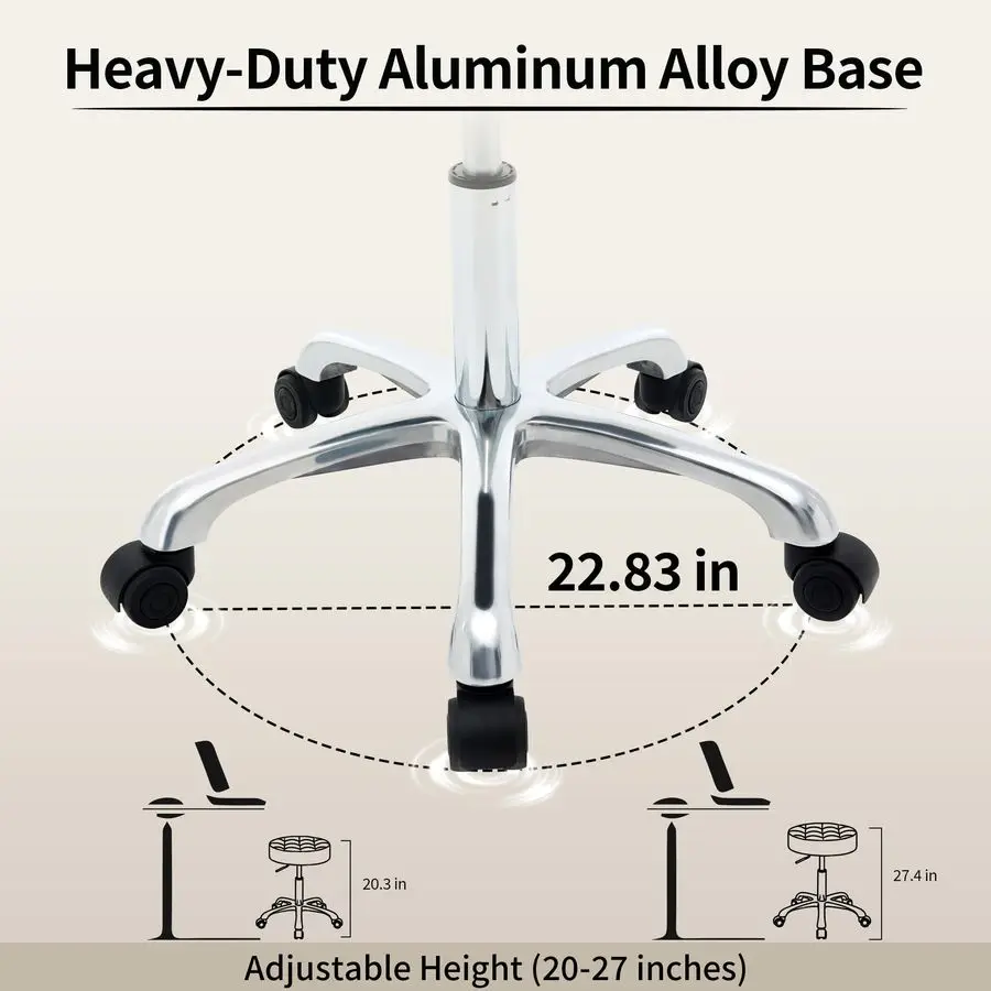 เก้าอี้ตัดแต่งทรงผมสำหรับช่างทำผม รับน้ำหนักได้ 300 ปอนด์ ฐานอะลูมิเนียมแข็งแรง เก้าอี้ทำเล็บสำหรับช่างทำเล็บ สีเทา