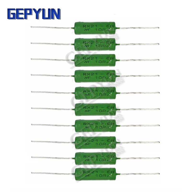 5 sztuk RX21 6W drutu rany 5% odporność Gepyun 1R 10R 100R 1K 10K 12K 15K 18R 20R 22R 24R 27R 30R 33R 36R rezystor RX21-6W