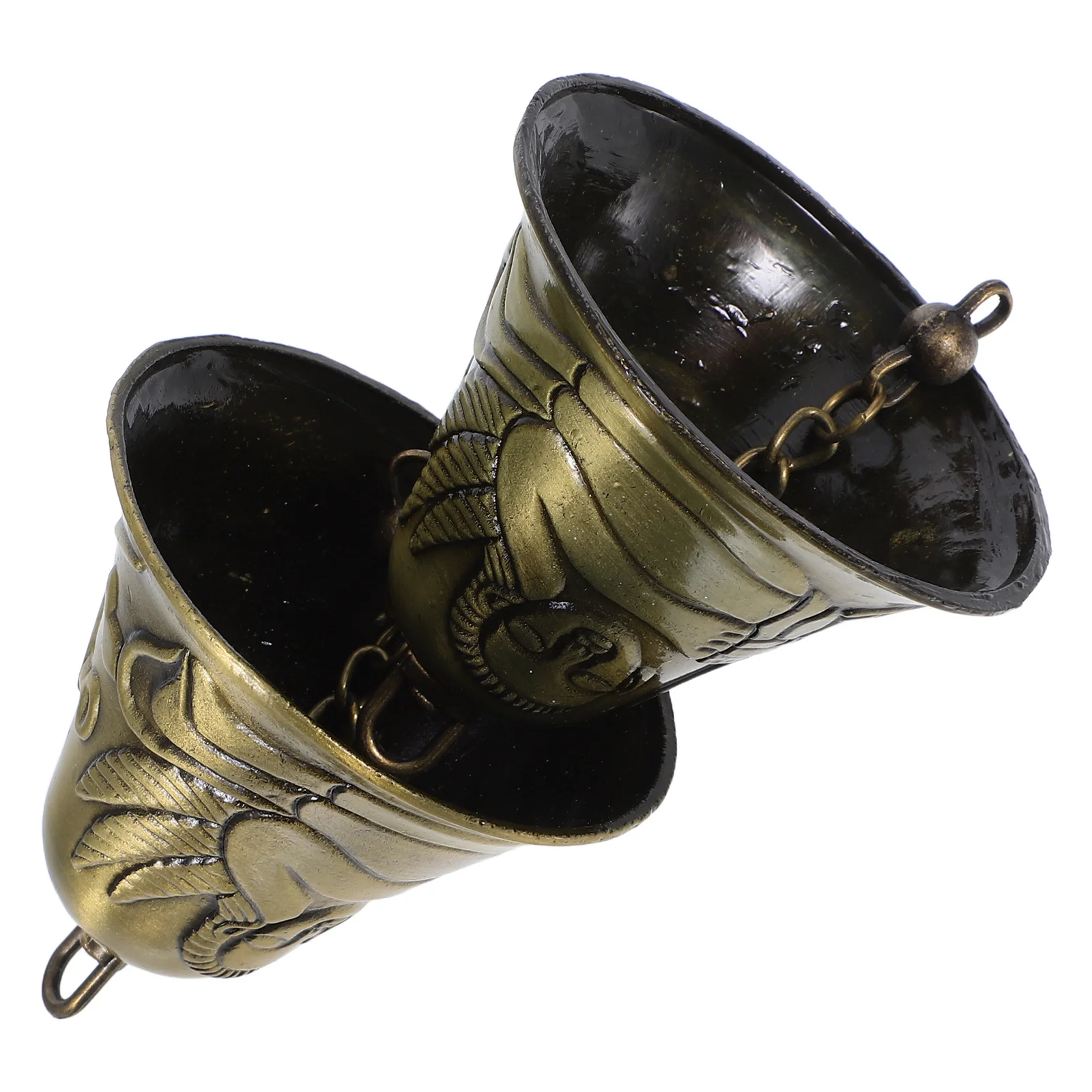 

2Pcs Feng Shui Bells Bronze Vintage Angel Design Wind Chimes for Garden Door Home Good Luck Brass Bells Bell Ornaments