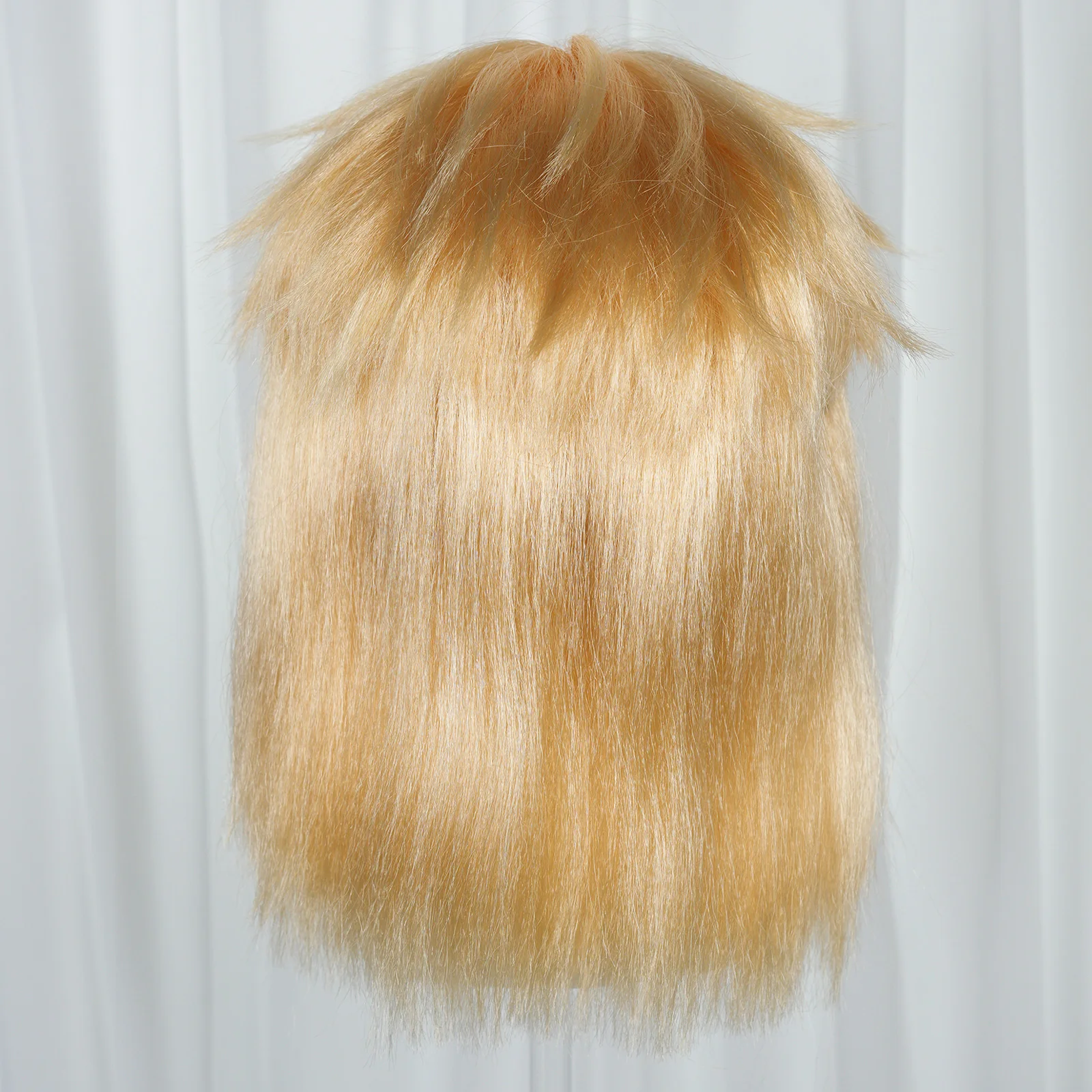 Synthetic Blonde Rock Mullet Wig With Glasses Frame Costume Wig For Men Halloween Carnival Cosplay Party Heat Resistant