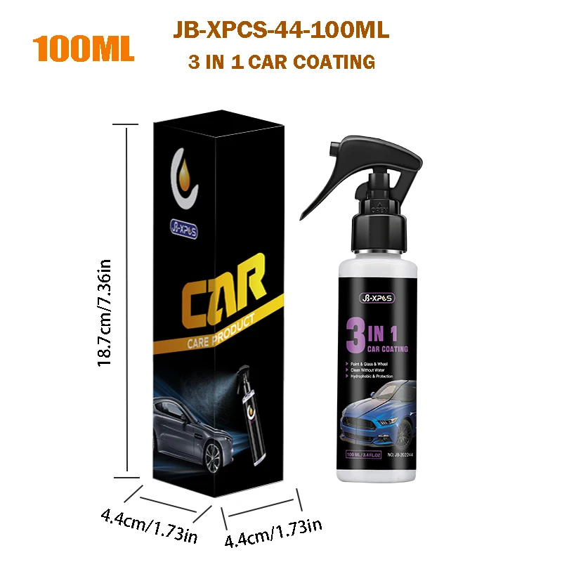 3 in 1 Auto Keramik beschichtung Nano Super hydrophober Schutz Polieren Sprühen Schnell beschichtung Glas, Rad & Lack pflege jb xpcs 44