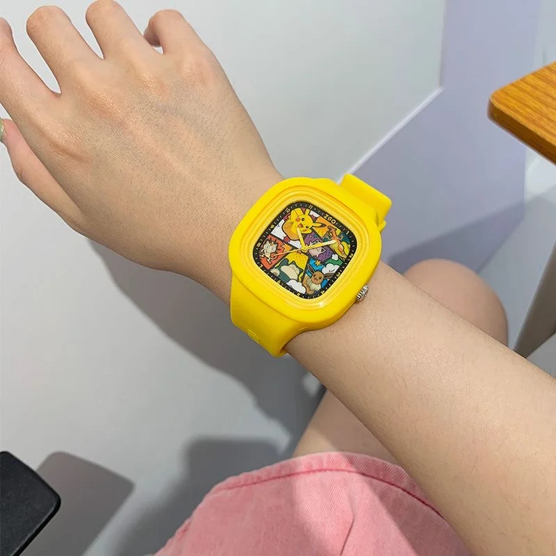 Pokemon Pikachu Kids Watches Cartoon Silicone Strap Wristwatch Boys Girls Quartz Watch Students Clock Children Birthday Gifts