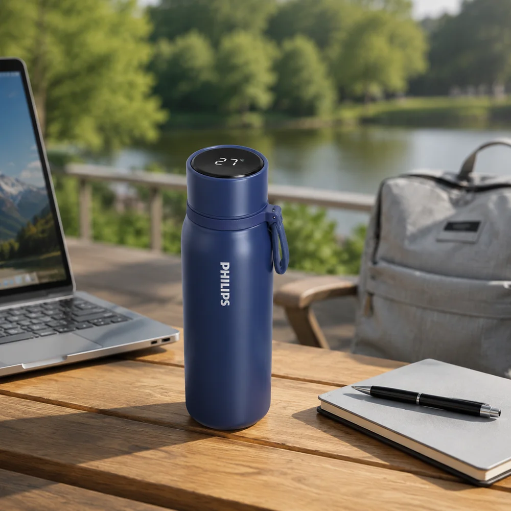 Philips Electric Kettle Thermos Cup 480ML 316 Stainless Steel Temp Display 24-Hour Long Insulation IPX7 AWP2569 insulated bottle