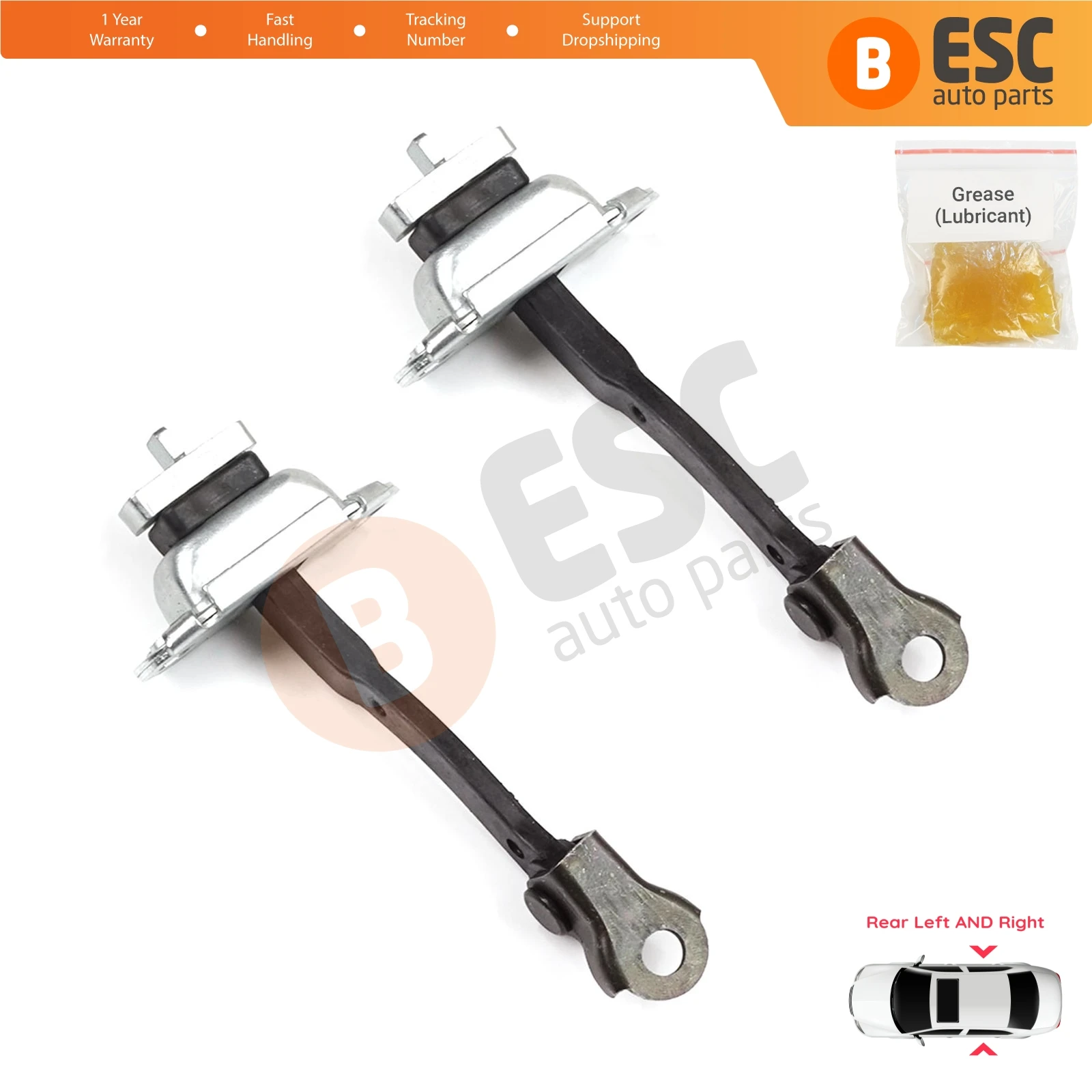 EDP1366-1 2 Stuks Achterdeur Stop Check Assy Limiter voor Toyota Yaris Echo Verso FunCargo Vitz Platz MK1 P1 P2 2003-2005 Facelift