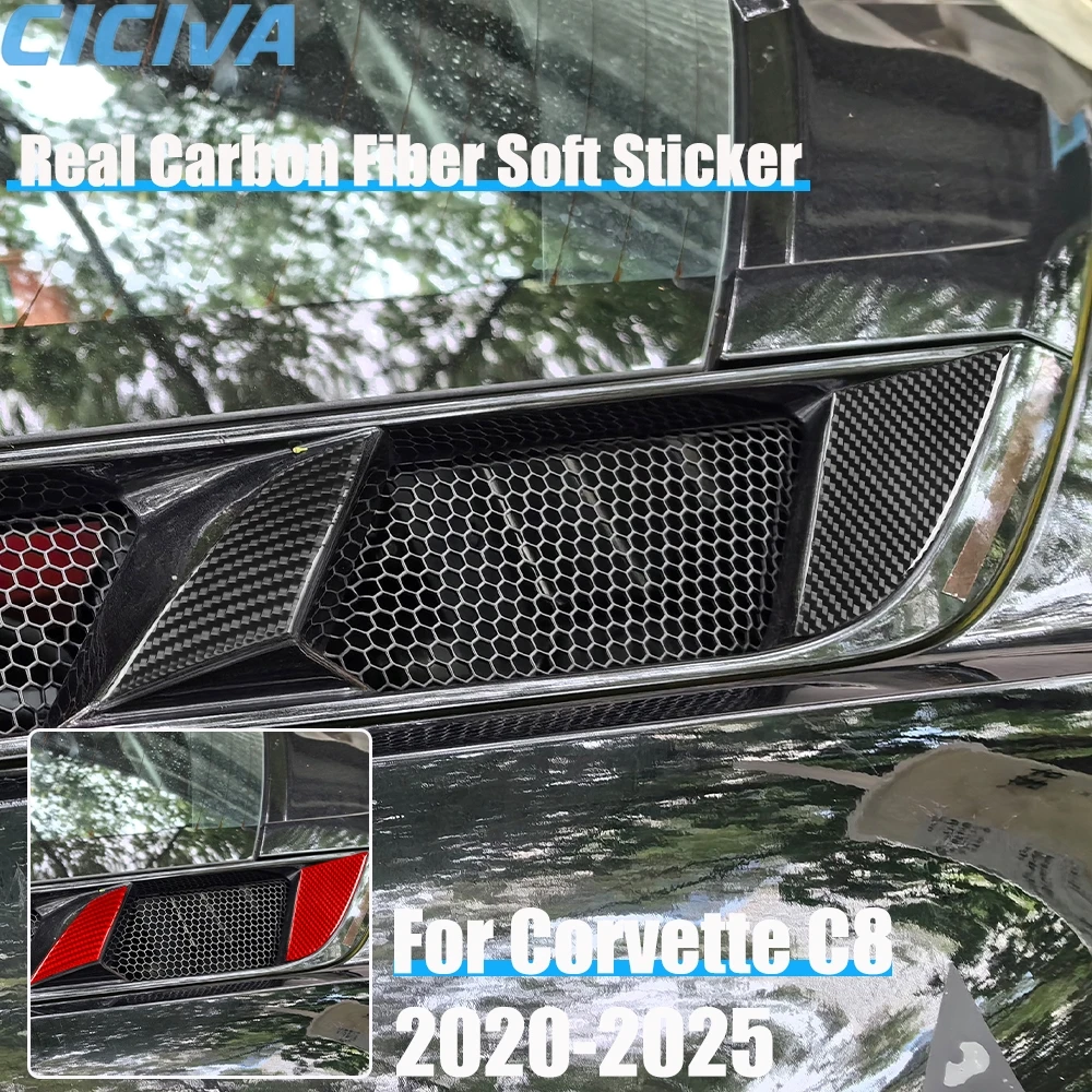 

Real Carbon Fiber Car Accessories Engine Intake Panel Cover Soft Sticker For Chevrolet Corvette C8 2020 2021 2022 2023 2024 2025