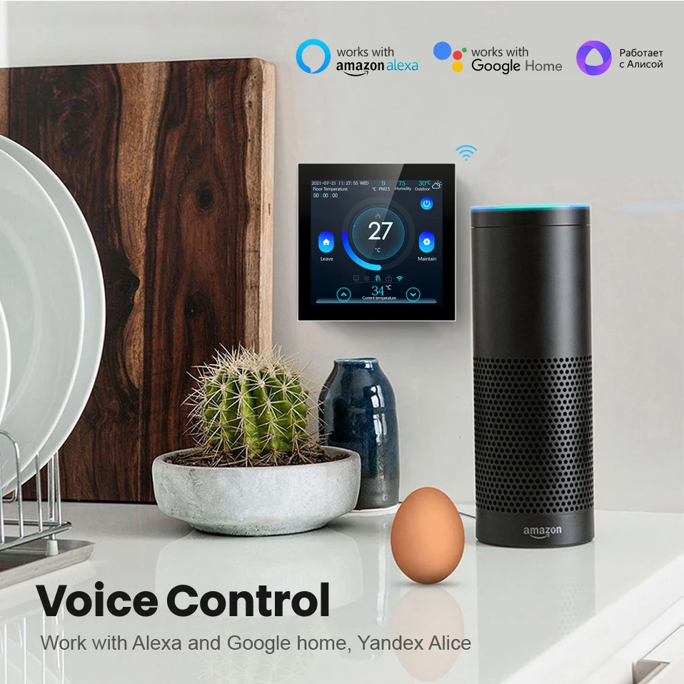 AVATTO Smart Floor Thermostat,Tuya WiFi Electric/Water Heating Temperature Controller,Smart Work With Alexa Google Home Alice