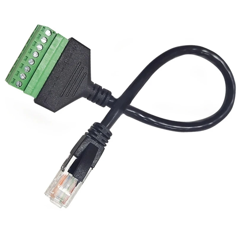 Rj45 إلى المسمار محطة كتلة 8p موصل إيثرنت rj45 ذكر أنثى إلى 8 دبوس المسمار محطة كابل محول الشبكة ل CCTV DVR