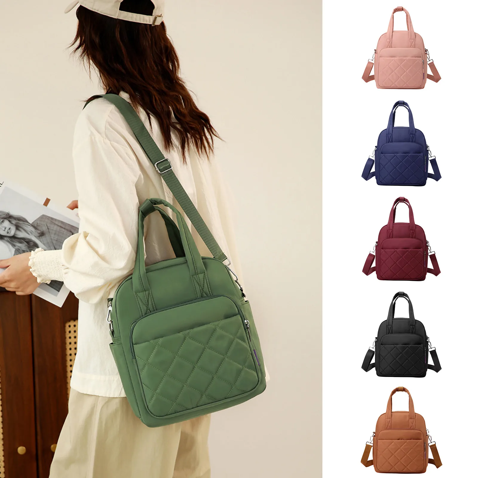 

Women Multi Purpose Backpack Travel Casual Waterproof Shoulder Bags Female Large Capacity Rucksack Solid Color Casual Backpack
