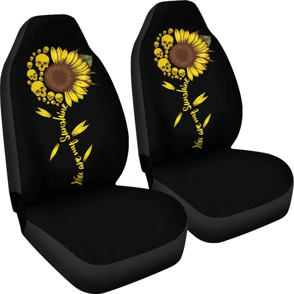 

CHICKYSHIRT You are My Sunshine, Sunflower Car Seat Covers, Car Seat Protector for Women Girls, Auto Seat Covers Set of 2, Fit M