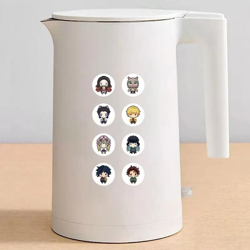 500 stks/rol Demon Slayer Cartoon Stickers DIY Anime Leuke Pixel Stickers Decoratieve Label Seal Kids Party Verjaardag Stickers Gift