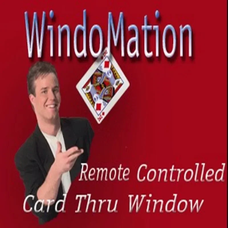 WindoMation Card Through Window Magic Trick Remote Controlled Selected Card Appearing Outside Glass Visual Close Up Stage Magic