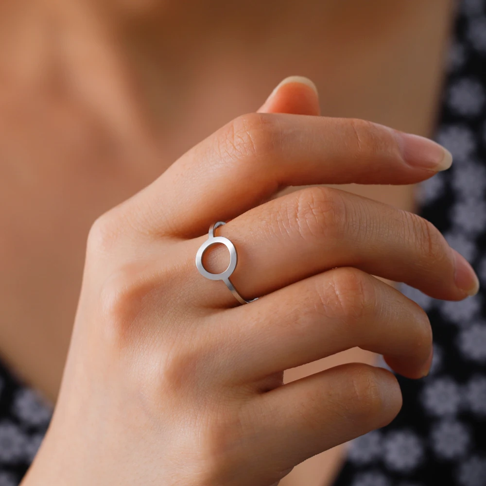 COOLTIME Rechteckige geometrische Ringe, offen, verstellbar, Edelstahlringe für Männer und Frauen, Statement-Schmuck, Geschenk, 2026, Neu – Detail 14