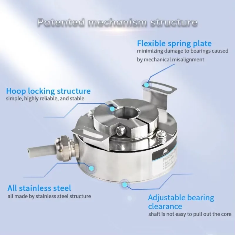 PGK50 Waterproof Rotary Encoder (IP67/IP68 Rated) Sealed Industrial Incremental Encoder DC5V-30V Spring Plate Mounting