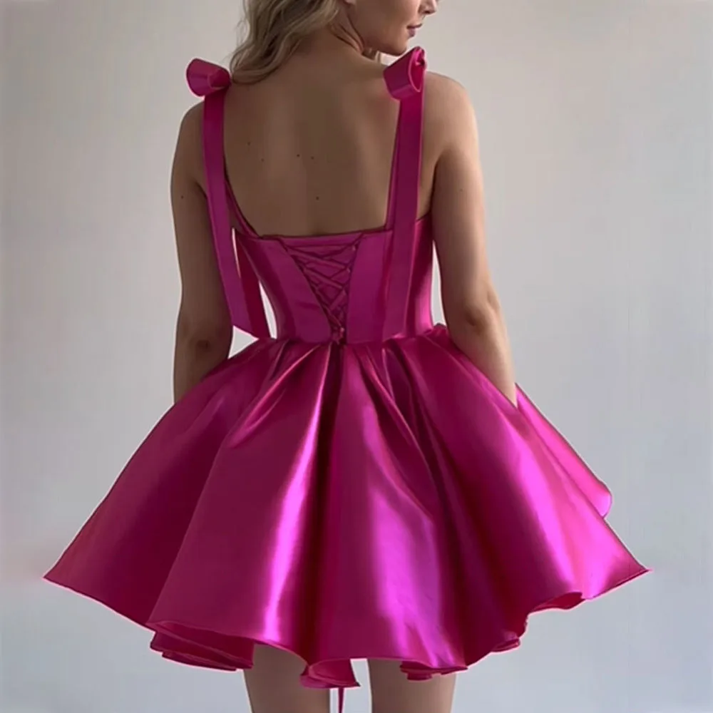 Vestido corto por encima de la rodilla, minivestido acampanado con tirantes, para banquete, fiesta, vacaciones, graduación, Mitzvah, 555