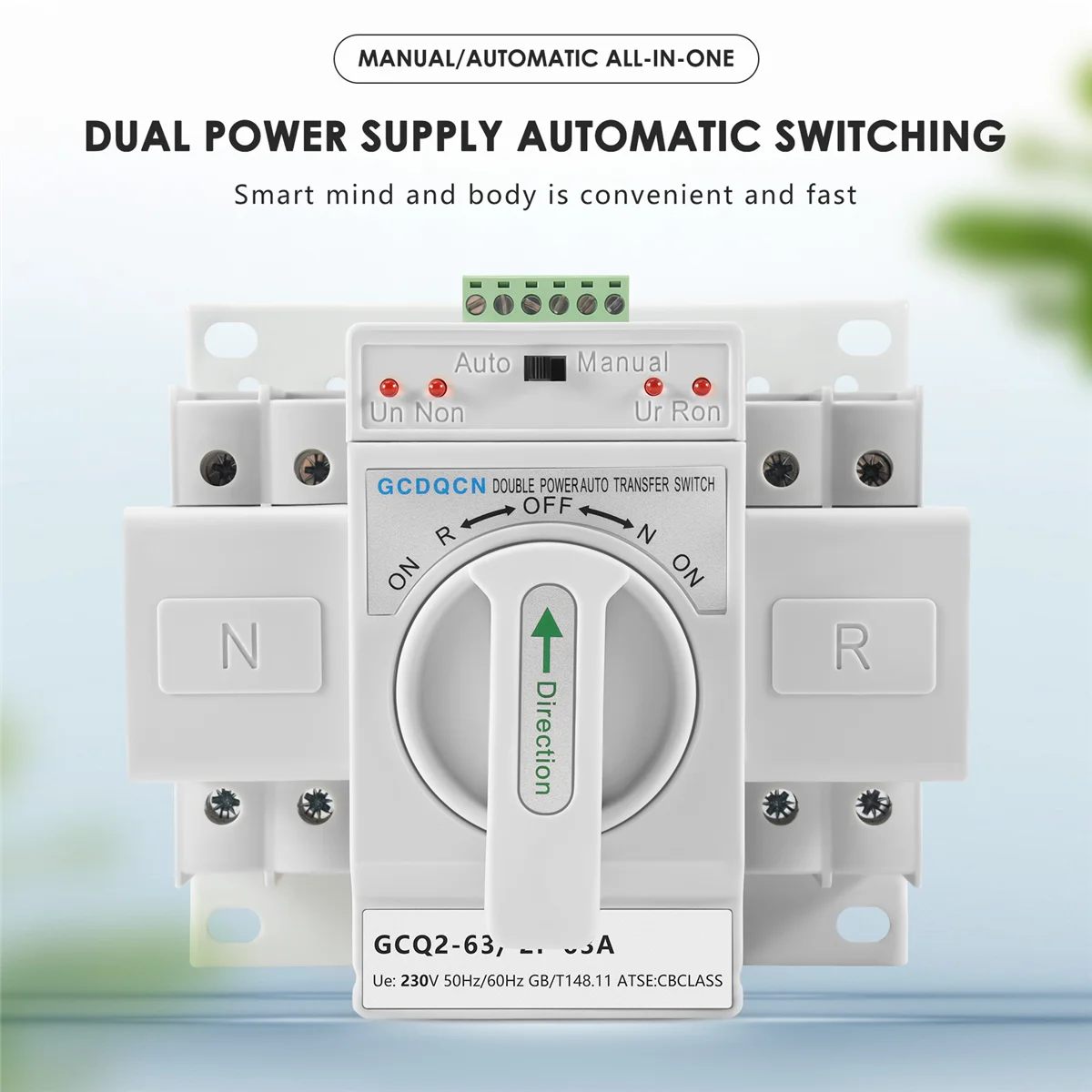 Interruttore di trasferimento automatico a doppia alimentazione Interruttore 2P63A Interruttore di marcia Classe Cb Ats Home monofase 220V