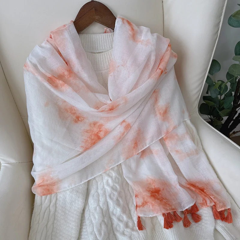 

Travel and vacation photo shoot beach towel, stylish and versatile, beautiful tie-dye style scarf women, lightweight summer