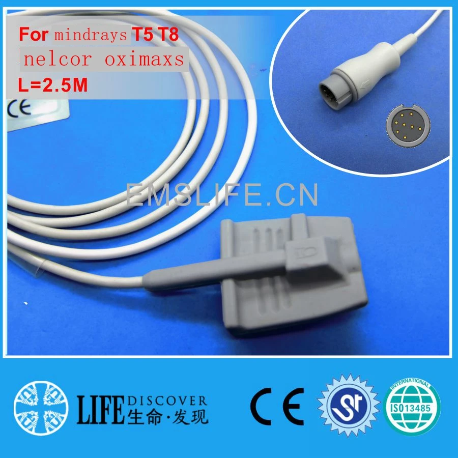 

Long cable adult soft silicone spo2 sensor for min*dray T5 T8 NELCOR OXIMAXS patient monitor