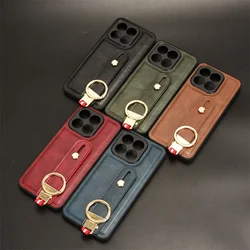 For Honor X6B 4G skin PU New Wristband Rear Cover with Lanyard for Honor X6b 4G Phone Case