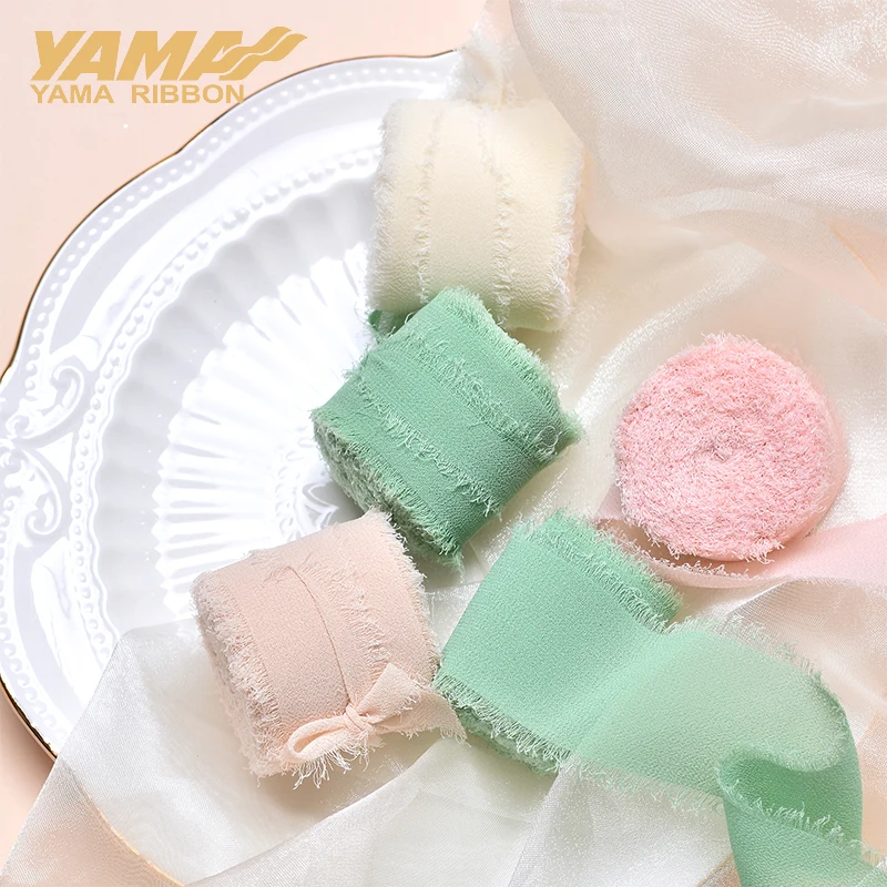 

YAMA 38mm Polyester Soft Chiffon Ribbon 7yards/Roll 3rolls/set 4rolls/set Wrapping Ribbons Wedding Decoration Bouquet Ribbons