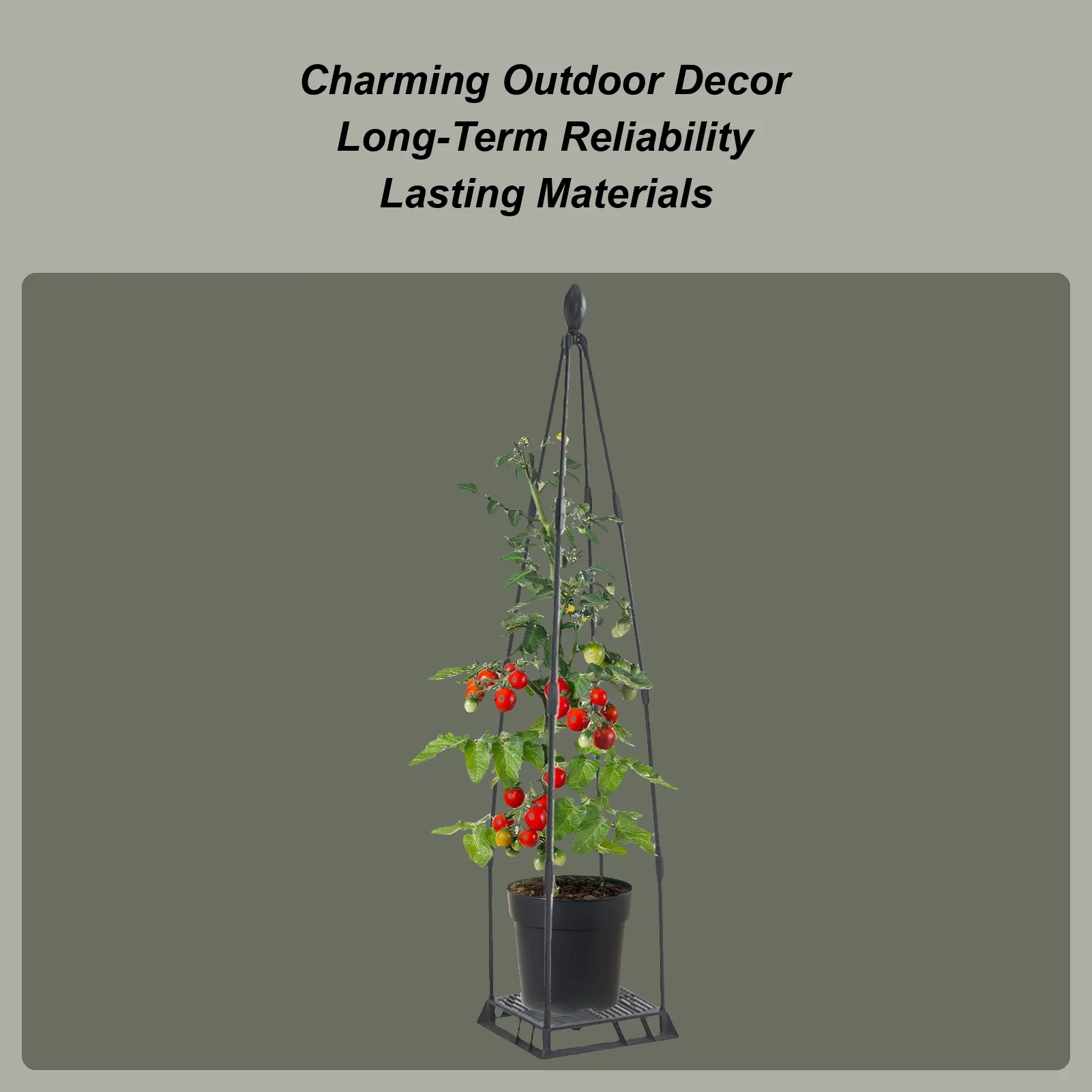 

Garden Trellis Plant Support Metal Heavy-Duty Frame Tower Rustproof For Patio Balcony Potted Garden Greenhouse Cucumber Flower