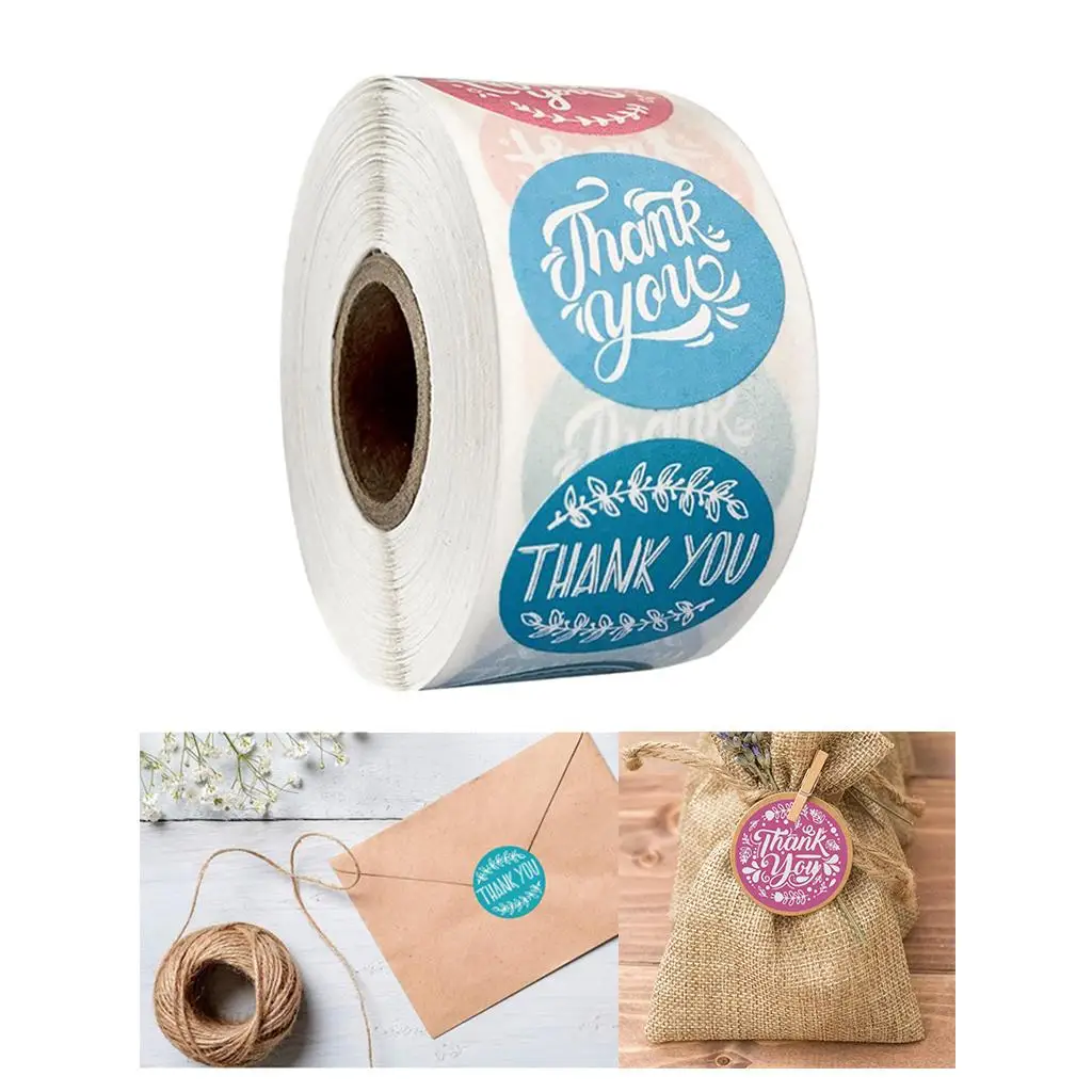 500pcs Thank You Packaging Sealing Stickers Round Paper Labels Handmade