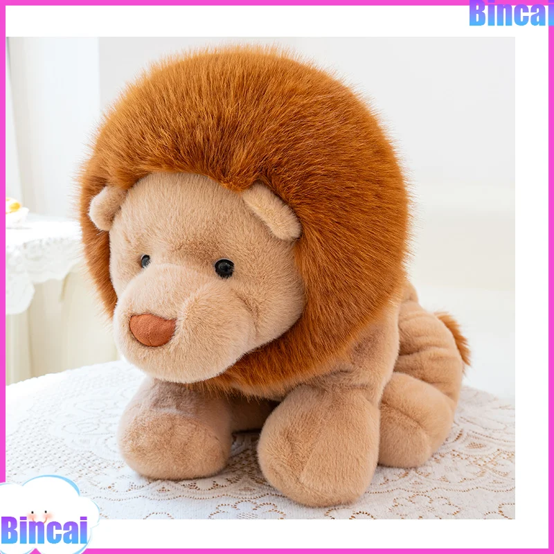 

30cm Fluffy-Haired Lion Plush Toy-Cute Cartoon Sitting/Lying Stuffed Animal Soft Washable Cuddly Lion King Doll Room Decoration