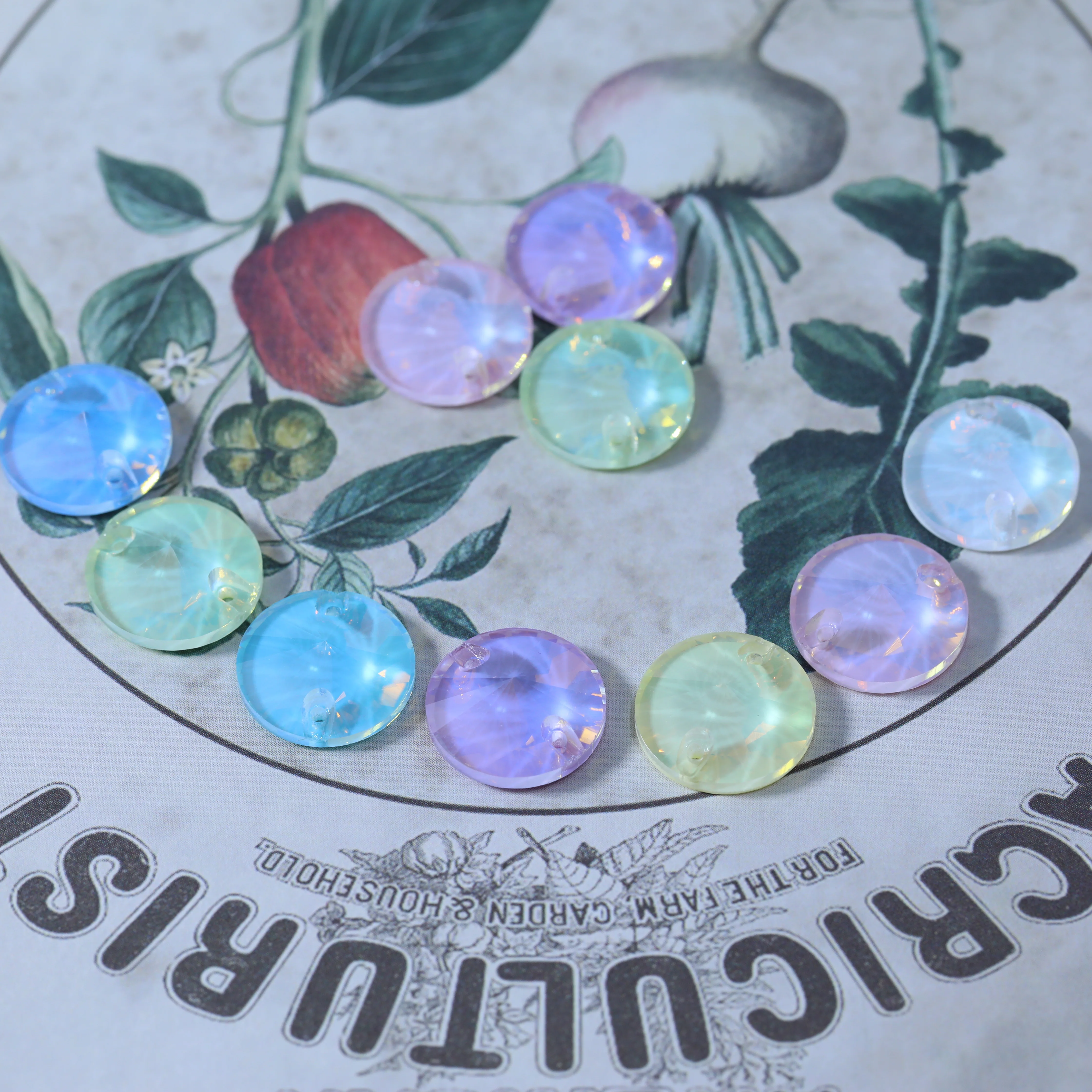 Glänzende Strasssteine Rivoli zum Aufnähen, Farbeffekt AM, Funkelnde Dekorative Nähsteine aus Glas für Kleidung, Hochzeitskleider, DIY-Bastelarbeiten – Detail 6