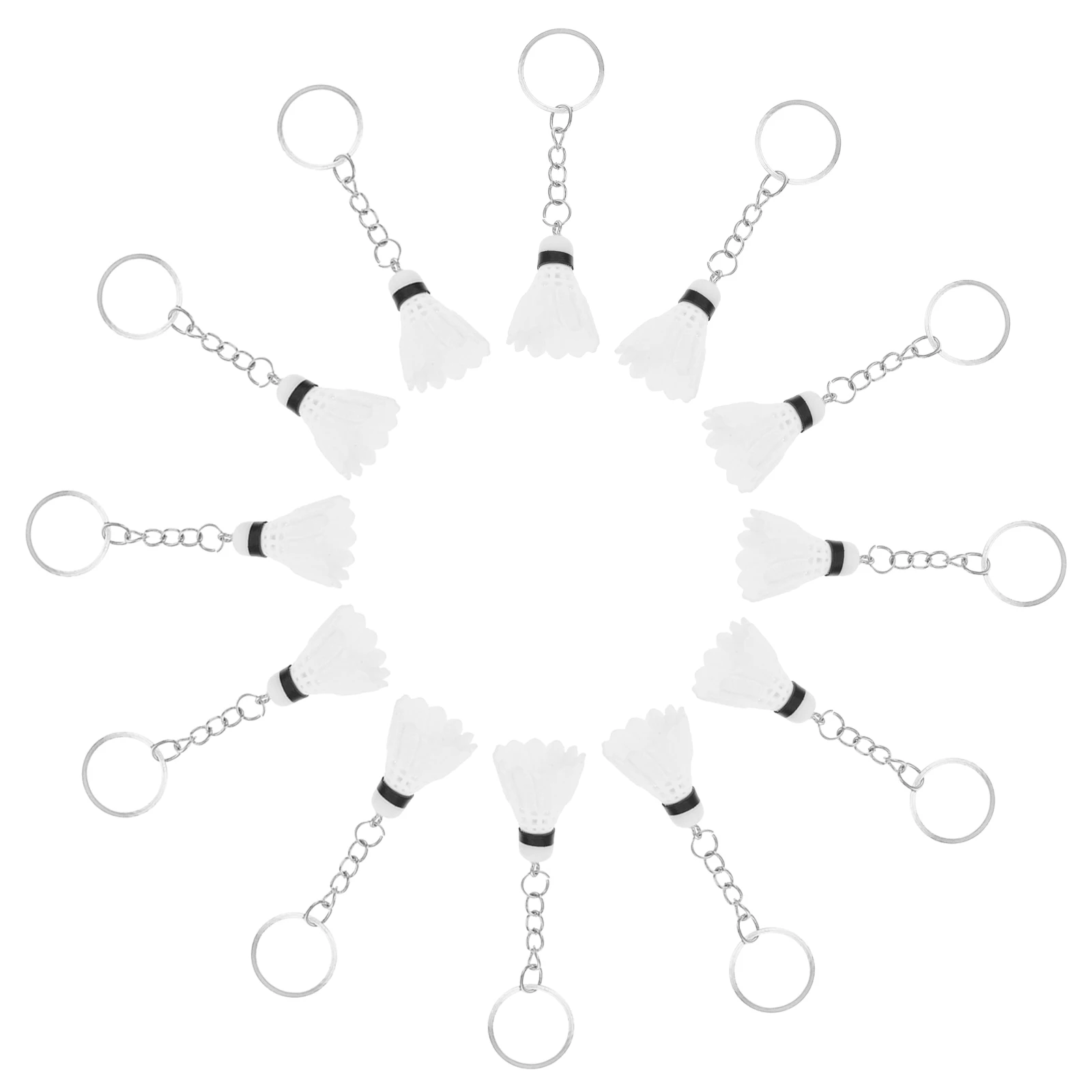 

12pcs Mini Badminton Pendant PVC Sports Keychains Backpack Car Keyring Gifts Lightweight Practical Accessories Party