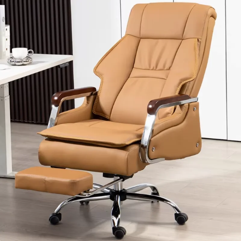 Europe Armpad Office Chair Executive Rotating Luxury Nordic Office Chair Study Leather Swivel Sillas De Oficin Furniture