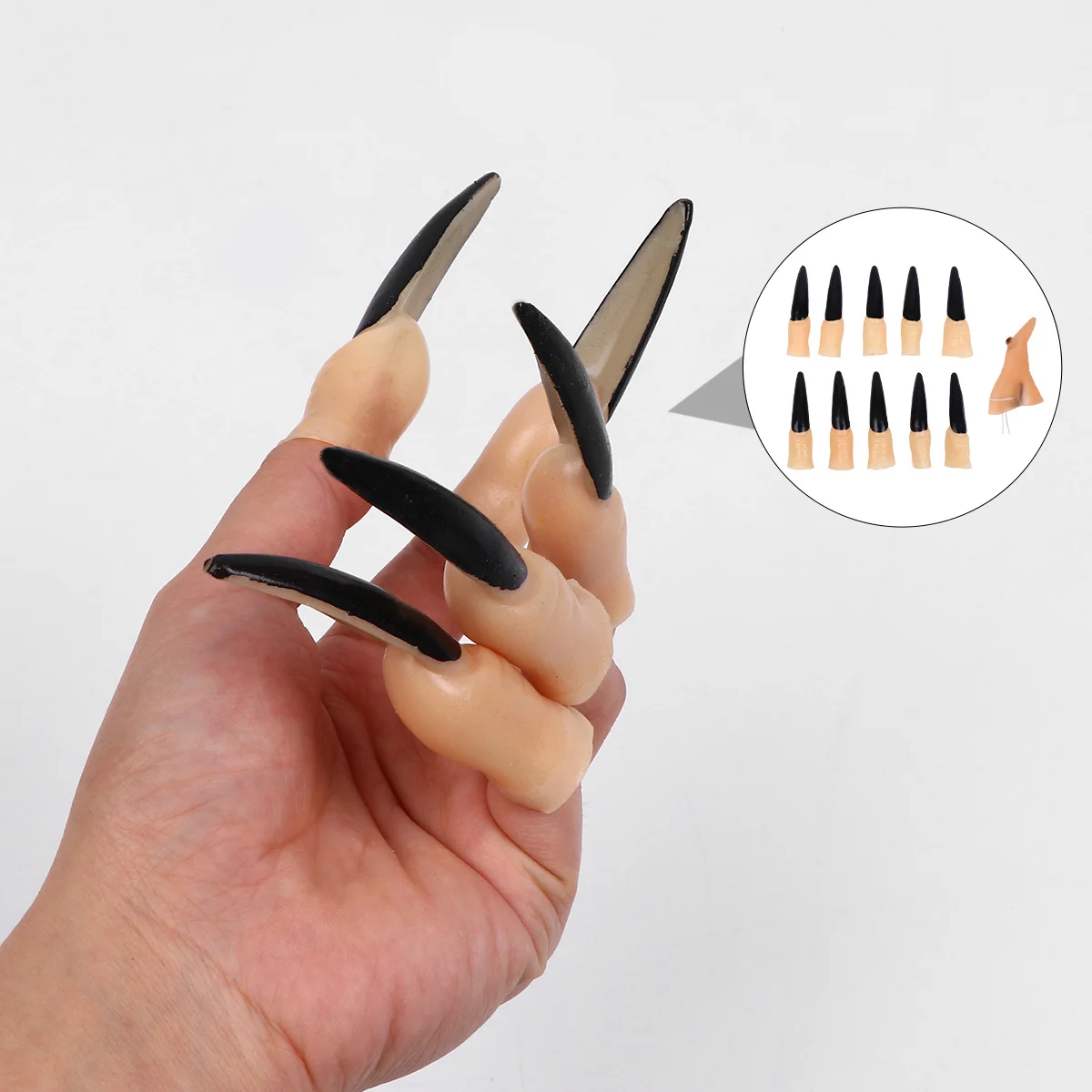 

Halloween Witch Fingers Fake Nail Claws Zombie Vampire Witches Fingernails Prop Costume Nail Art Accessories