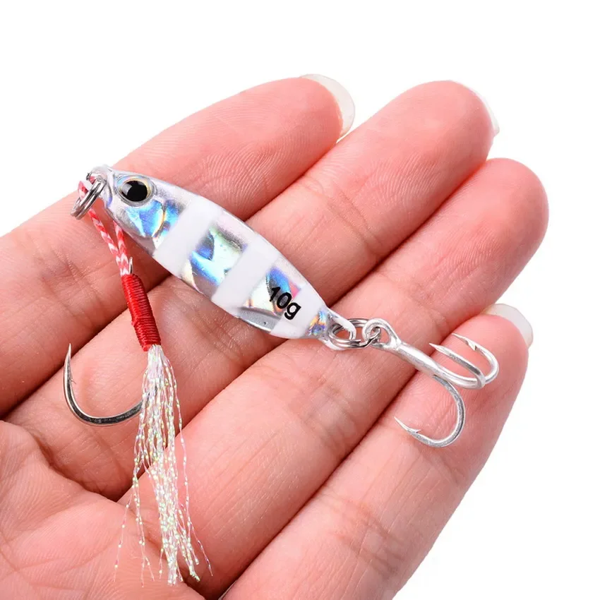 Metal Slow Jig Cast Spoon 10G 15G 20G 30G Artificial Bait Shore Fishing Jigging Lead Metal Stripe Fishing Lures Jigs 1PC Lure