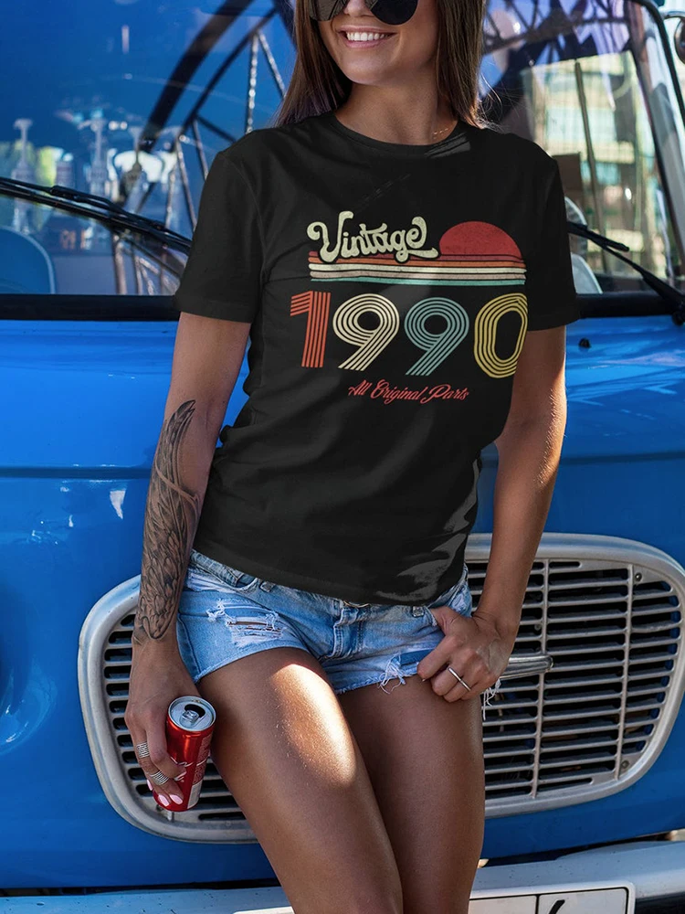 Vintage 1990 - 1999 T-Shirt Women 34-31 Years Old 31st 34th Birthday Gift Idea Girls Mom Wife Daughter Top 1998 Tshirt Tee Shirt