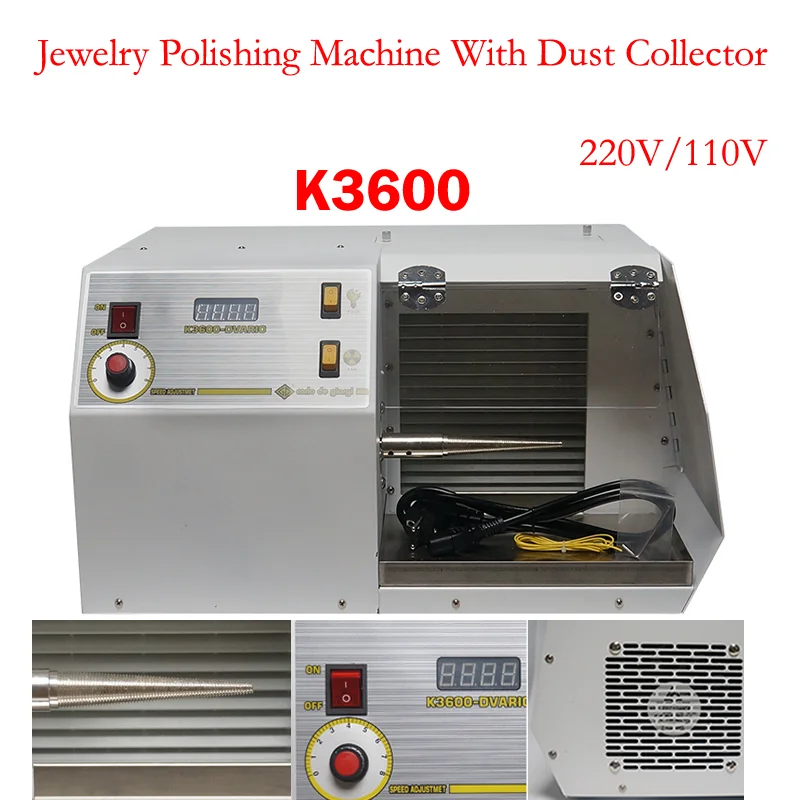 Polishing Machine With Dust Collector Mini Polishing Grinding Motor Bench Grinder Polisher Jewelry Polisher Machine 110V 220V