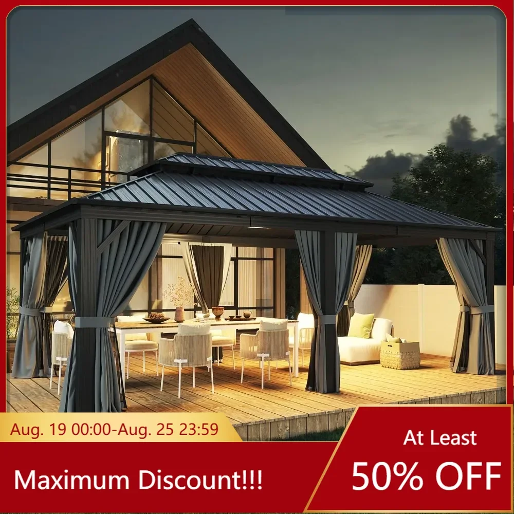 

Hardtop Gazebo,Galvanized Steel Outdoor Aluminum Single Top Canopy,Permanent Metal Pavilion,for Backyard,Patio,Deck